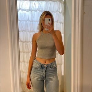 Grey, comfy halter top